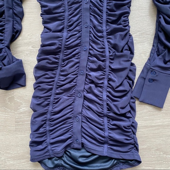 Zara Draped midi Dress Midnight Blue size XS - Picture 10 of 11